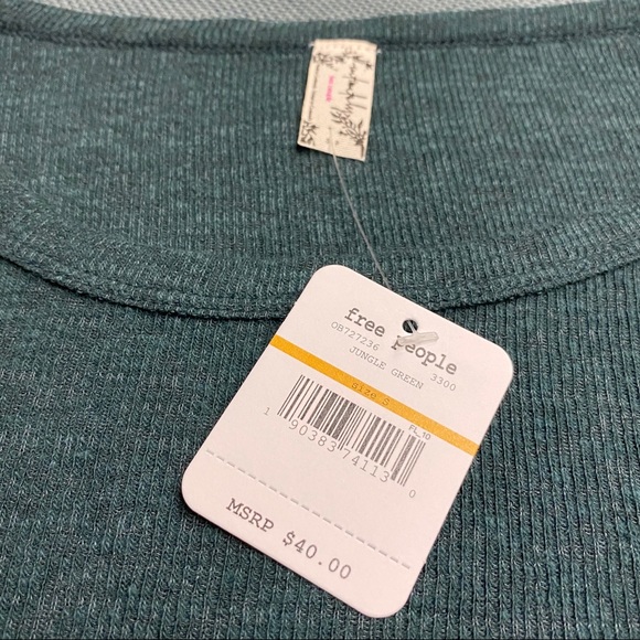 NWT Free People Boundary LongSleeve Green Top S - Picture 7 of 10